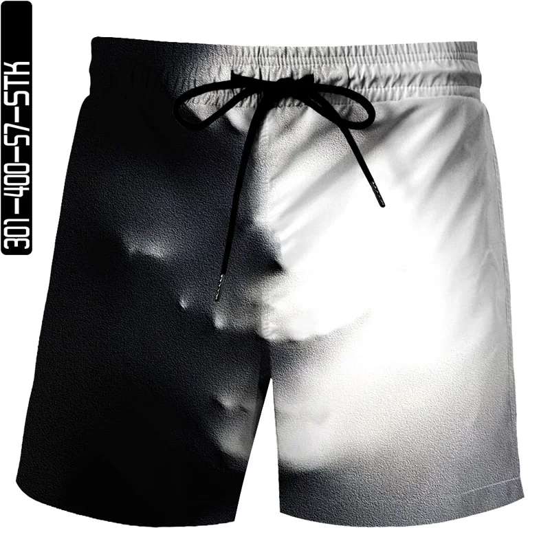 Pantalones cortos de playa con estampado 3D para hombre y mujer, Bermudas de boutique a la moda, color blanco y negro, novedad de verano 2021, S-6XL a juego