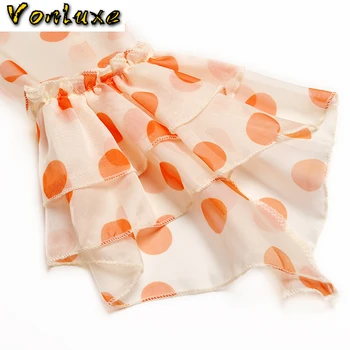 

2020 New Fashion Runway Women High Quality Polka Dot Print Lace Patchwok Irregular Ruffle Chiffon Layer Dress Vestidos