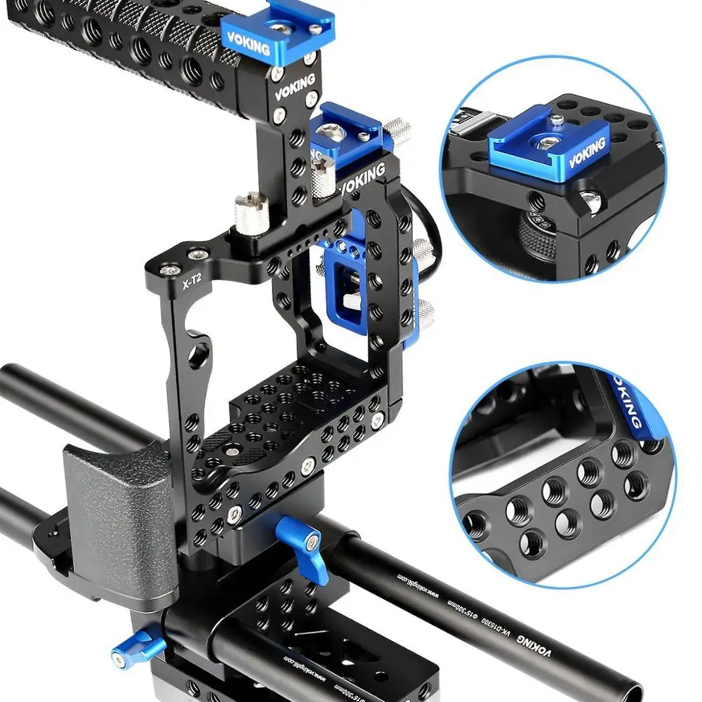 US $199.99 Voking VKXT2B Movie Making Rig Aluminum Alloy Camera Cage Kit For Fujifilm XT2 Camera To Follow Focus