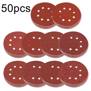 

50x 5/125mm 8 Hole Hook & Loop Round Sandpaper Discs Sanding Sheets 40-800 Grit