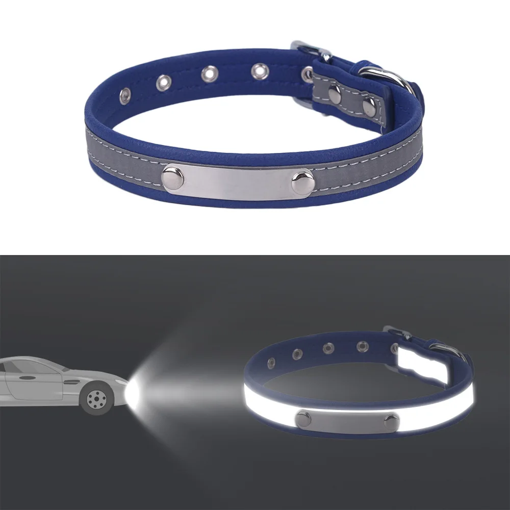 Detian ошейник для домашних животных на заказ из микрофибры собак светоотражающий