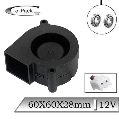 Pcs Gdstime 12V 60mm 60x28mm Ball Bearing 2Pin PC Cooling Fan 6028B 6cm Brushless DC Turbo Blower Industrial Equipment Cooler