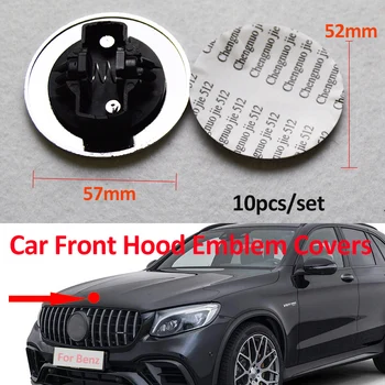 

10pcs 57mm Car Front Hood Emblem Cap Auto Head Bonnet Label Cover 5.7cm For Benz W203 W204 W124 W201 W202 W212 Car Styling