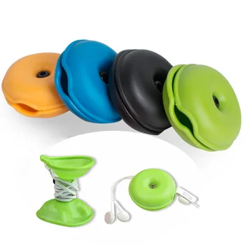 

Round Silicone Data Cable Storage Winder Cable Turtle Organizer Wire Cord Reel Management Earbud Carrying Case Wire Shortener
