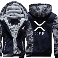 Ripple XRP Cryptocurrency Sweatshirts Men Cool Winter Thicken Wool Liner Crypto Hoodies Pullover 1