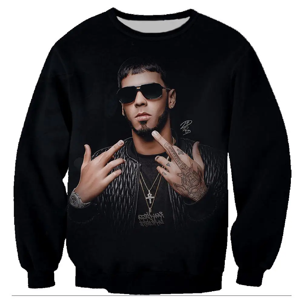 22 Поп-Певец ANUEL AA 3D принт Толстовка Черный Рок уличная толстовка мужская одежда повседневный спортивный костюм куртка негабаритных 5X - Цвет: 22