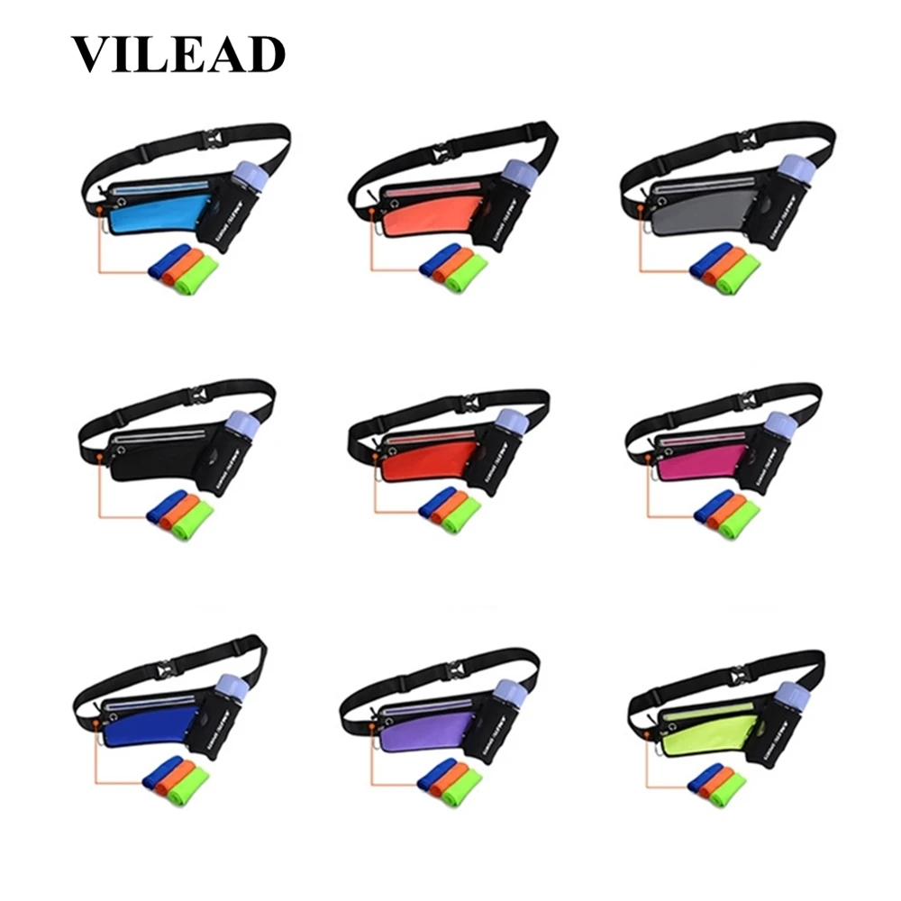 

Vilead Waterproof Lycra Cellphone Running Bag Multi-functional Kettle Waist Bag Women Breathable Reflective Outdoor Fitness Bag