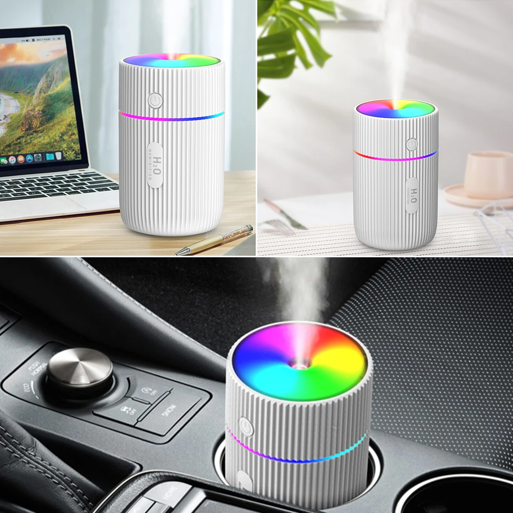 Mini Car Air Humidifier Portable Air Freshener with LED Night Light 2 Modes USB Oil Diffuser for Home Car Interior Accessories