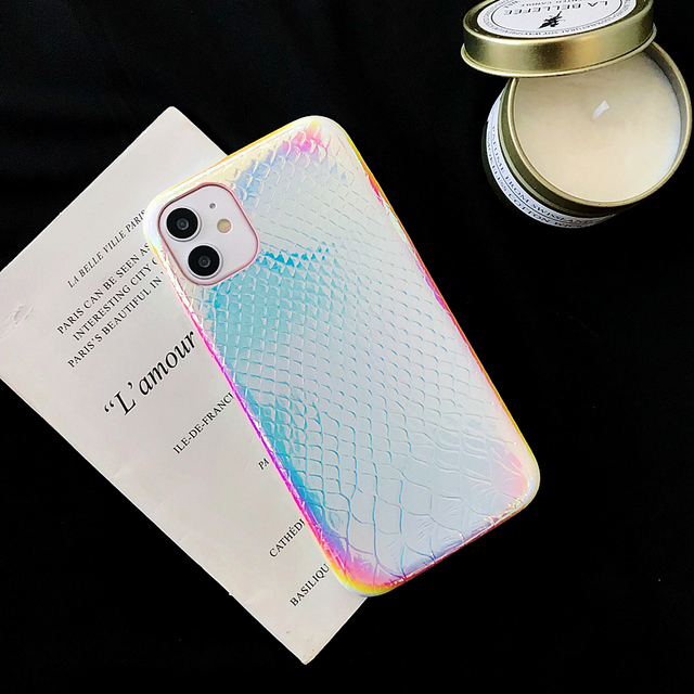 Texture soft silicone phone case For iphone 12 Mini 11 13 pro XS MAX X XR 7 8 6 plus Snake Skin Pu Leather cover Funda