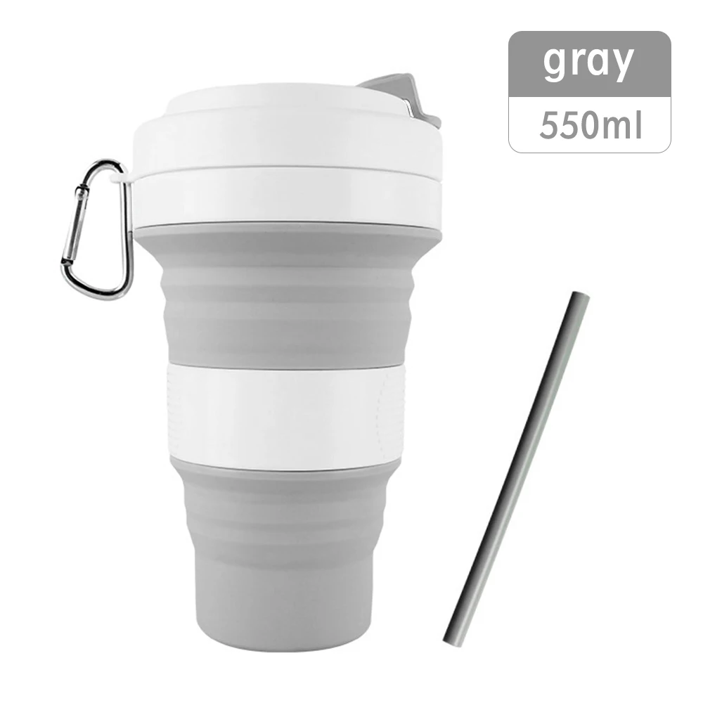 Горячая Складная силиконовая чашка портативная силиконовая телескопическая чашка для питья кофе многофункциональная Складная Силиконовая кружка для путешествий 250/500 мл - Цвет: 09