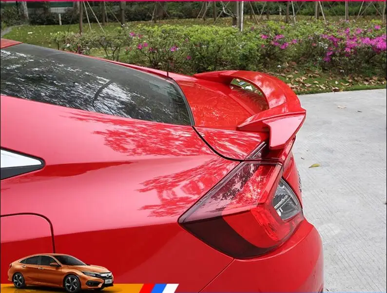 

ABS Car Rear Wing Trunk Lip Spoilers Fits For Honda Civic 4 door sedan 2016 2017 2018
