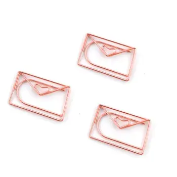 

Rose Gold Love Paper Clip Creative Special-shaped Modeling Clip metal Office Accessories Paperclips Metal Paper Clips Bo