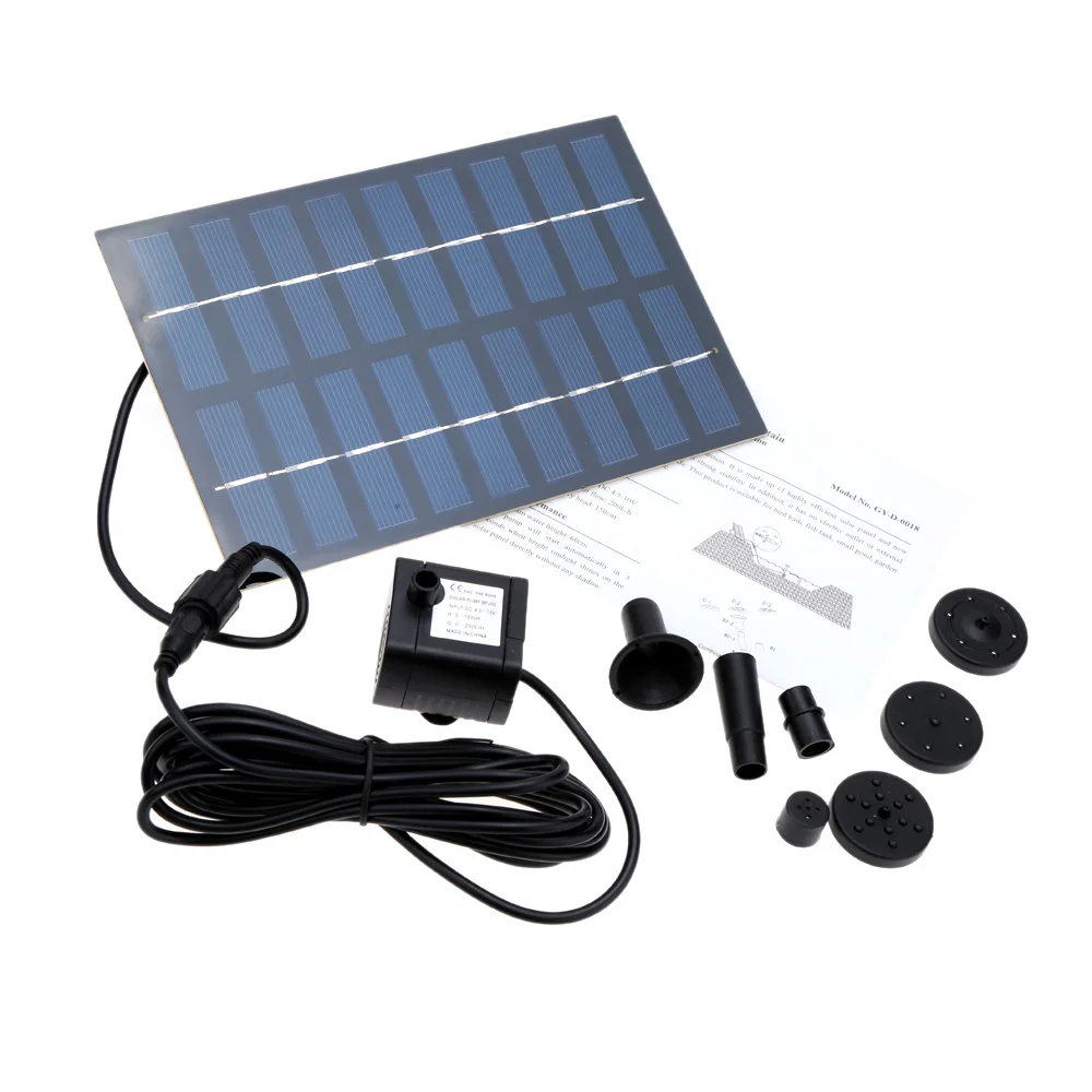 Солнечный ed водяной насос силиконовый мини панель питания комплект фонтан