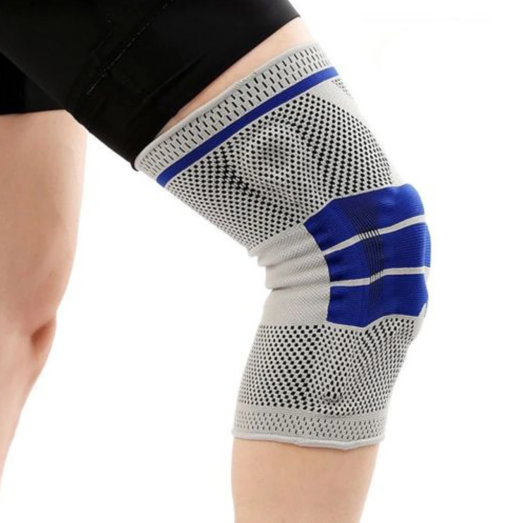Silicone Spring Full Knee Brace Strap Patella Medial Support Strong