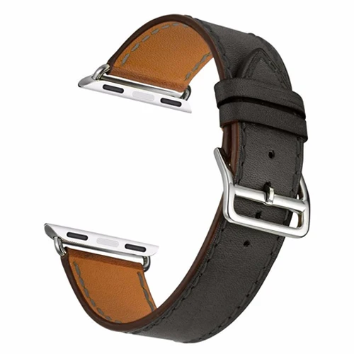 black Кожаный ремешок для apple watch band iwatch band Pulseira apple watch 5 4 3 2 ремешок 44 мм 40 мм 42 мм 38 мм браслет correa - Цвет ремешка: black