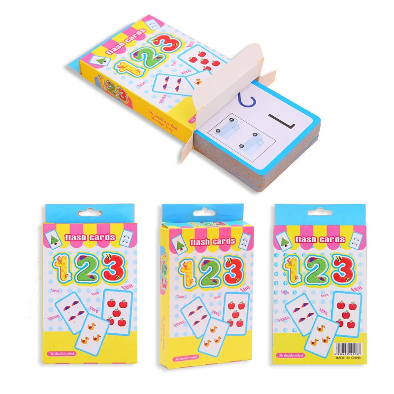 

36pcs Handwritten Alphabet Flash Memory Card Number Toys For Children Early Educational Toy Kid Gift number cards for toddlers