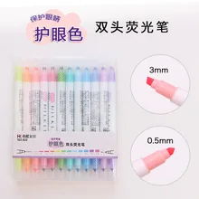 Hancool 822 ручка для предотвращения миопии конфетно-цветной двойной головкой флуоресцентная ручка 12 цветов Набор PDA закладка для дневника двуглавый маркер