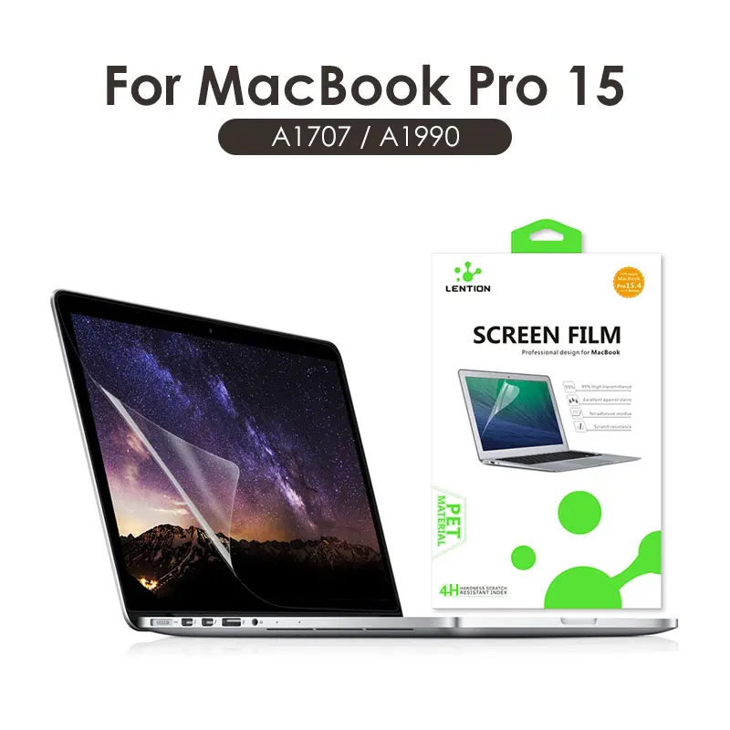 Screen Protector for MacBook Pro 15 inch 2019 Model A1707/A1990 HD Film with Hydrophobic Coating Protect macbook pro15 skin