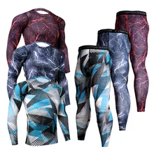2021 Men Quick Dry Camouflage Men's Running Sets Compression Sports Suits Skinny Tights Clothes Gym Rashguard Fitness Sportswear