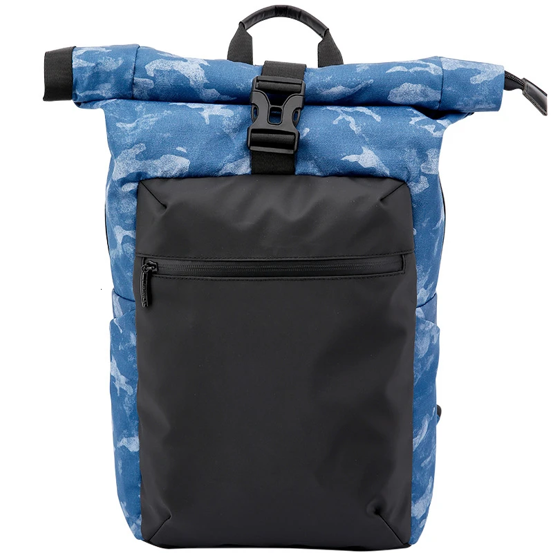 Водонепроницаемая Спортивная походная сумка, большая емкость, камуфляжный рюкзак для путешествий, походная сумка для фитнеса, Сумка с боковой сумкой 36-55L - Цвет: Blue