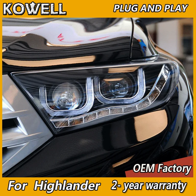 

LED Head Lamp For Toyota Highlander 2012 2013 2014 Kluger Headlights Fog Lights Daytime Running Lights LED Bulb Car Accessories