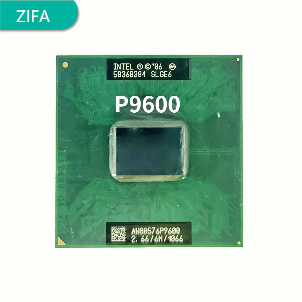Процессор Intel Core 2 Duo Mobile P9600 SLGE6 6 ГГц двухъядерный двухпотоковый ЦПУ Мб 25 Вт Разъем