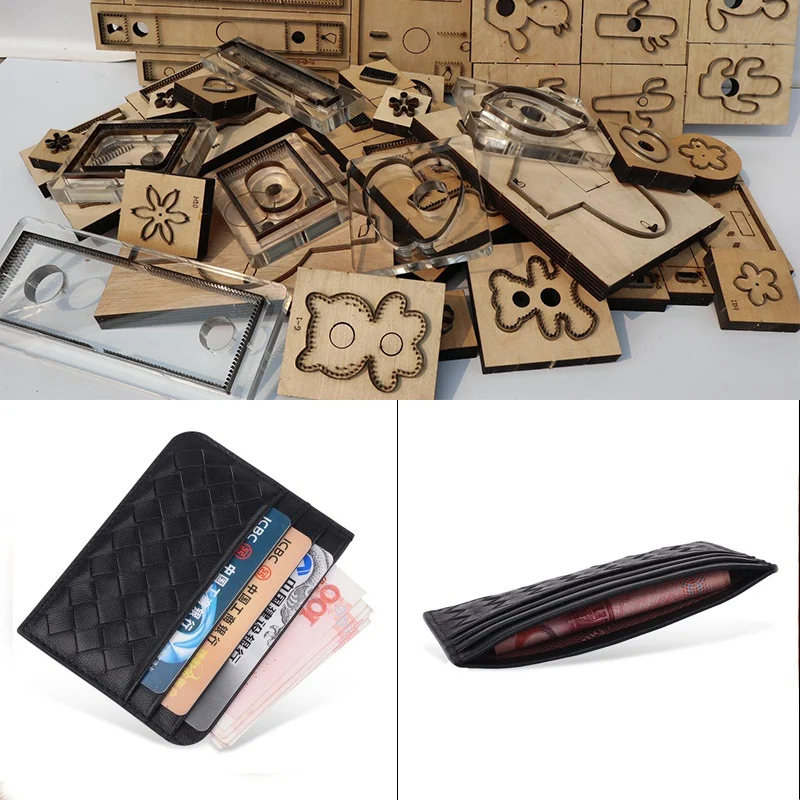 

Japanese steel knife die hand leather multifunction card bag wallet knife die hand leather tool knife die