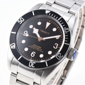 

Corgeut 41mm Mechanical Watch Luminous Sapphire Schwarz Bay Automatic Men Sport Swim Diver Clock Luxury Brand Male WristWatch