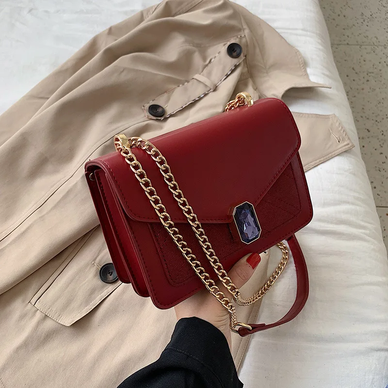 

Autumn And Winter Dull Polish Small Bag Women's 2020 Popular New Style Fashion Korean-style Versatile Shoulder Bag Chain Bag Fas