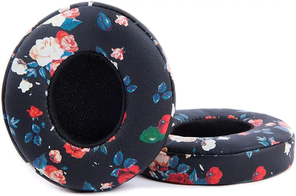 Beats Headphones Replacement Ear Pads Compatible with Solo2 3 Wireless Black Floral 