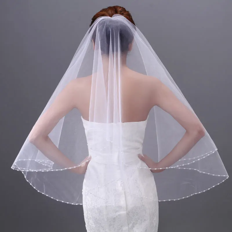 Tanpell Beading Wedding Veils Elbow LengthTulle Wedding Veil Tanpell Beading Wedding Veils Elbow LengthTulle Wedding Veil