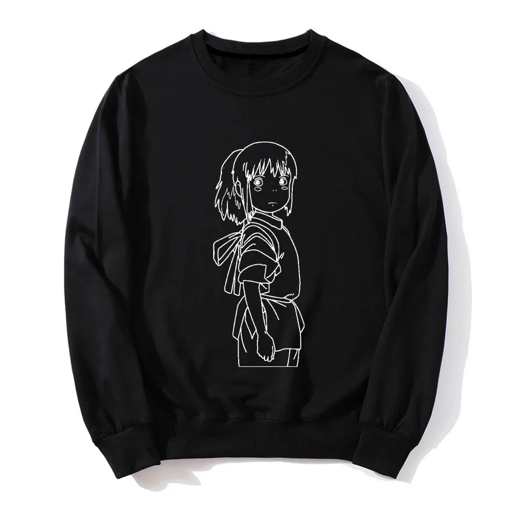 Japan Animated Films Spirited Away ogino chihiro Printed Long Sleeves O-Neck Sweatshirt Casual Jacket Tops