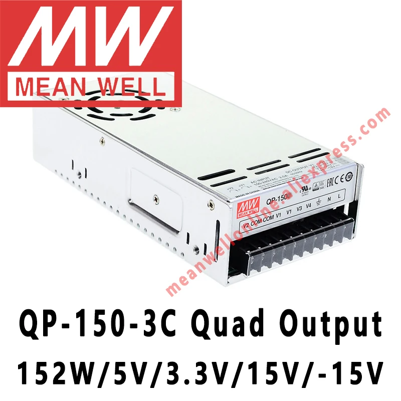 

Mean Well QP-150-3C meanwell 5V/3.3V/15V/-5V DC 152W Quad Output with PFC Function Power Supply online store