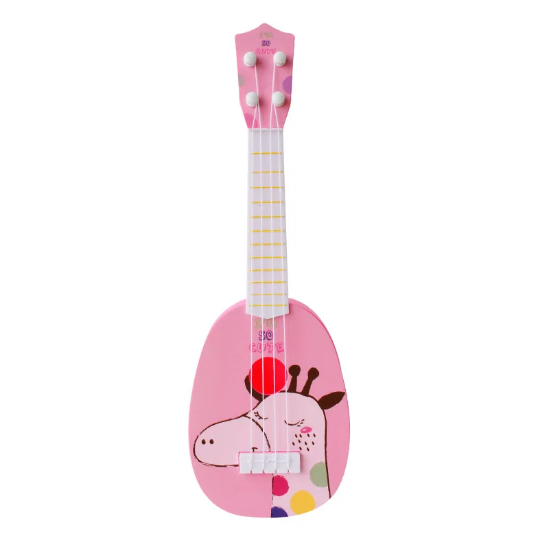 Детская музыкальная мини-гитара, милые животные, мини-игрушка, гитара для детей, для девочек и мальчиков, пластиковая игра, музыка, веселое время, Хэллоуин, рождественские подарки - Цвет: Giraffe Pink