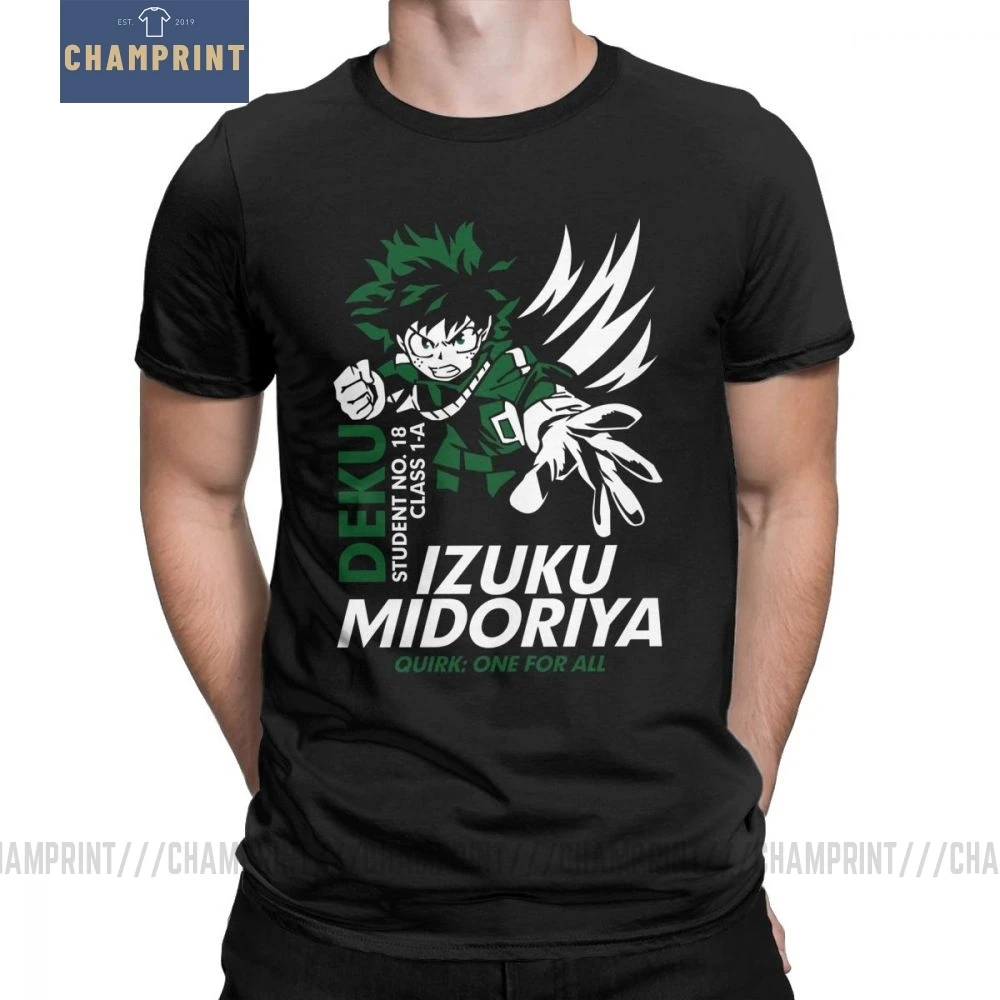 Футболки Boku с надписью No Hero Академия футболки Izuku Midoriya Deku Мужская Дизайнерская