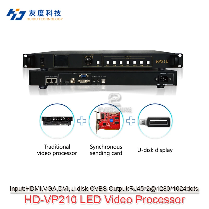 Powerful 3-in-1 HD-VP210 Controller Support Integrated The Function of One Single Picture Video Processing And One Sending Card