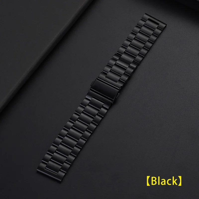 Black UEBN 20 мм 22 мм ремешок из нержавеющей стали сменный ремешок для xiaomi Huami ремешок Amazfit GTS/GTR 42 мм 47 мм/Bip Ремешки для наручных часов - Цвет ремешка: Black