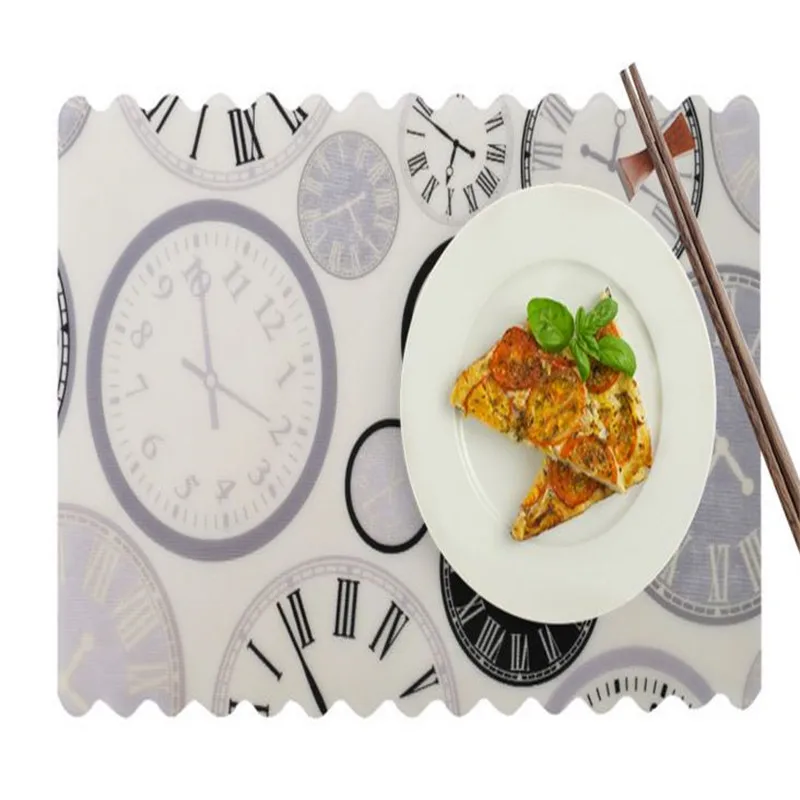 Simple style tablecloth PVC Japanese-style isolation rectangular mat waterproof and oil-proof tableware mat 4 pieces/set