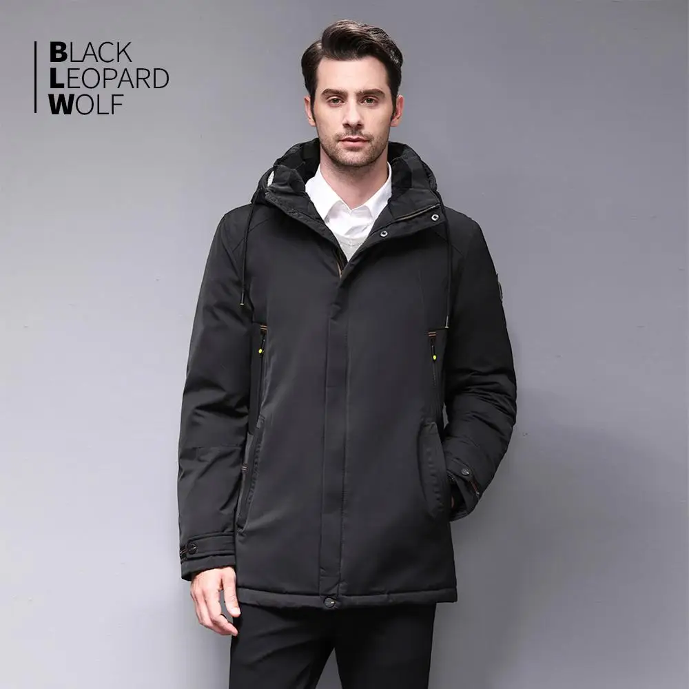 Blackleopardwolf Новое поступление зимняя куртка мужская модная куртка парка ветрозащитная съемная верхняя одежда роскошная верхняя одежда с мехом BL-1001