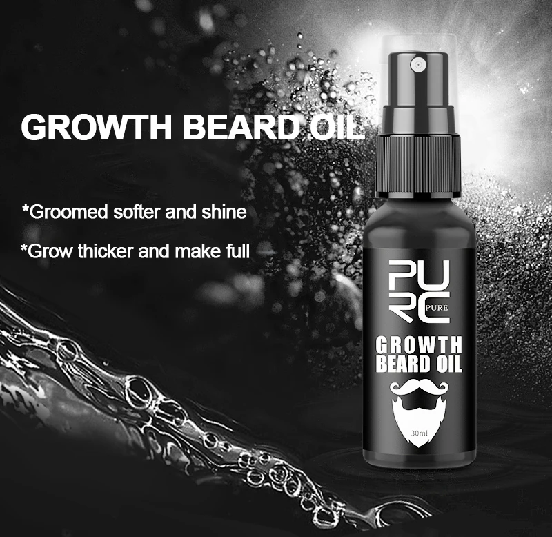PURC для мужчин масло для роста бороды смягчает гладкость и укрепляет рост бороды Уход за бородой и усами уход за бородой