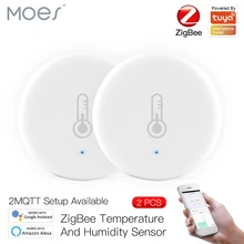 Moes – capteur de température et d'humidité intelligent Tuya ZigBee, dispositif de sécurité à piles avec application Tuya Smart Life