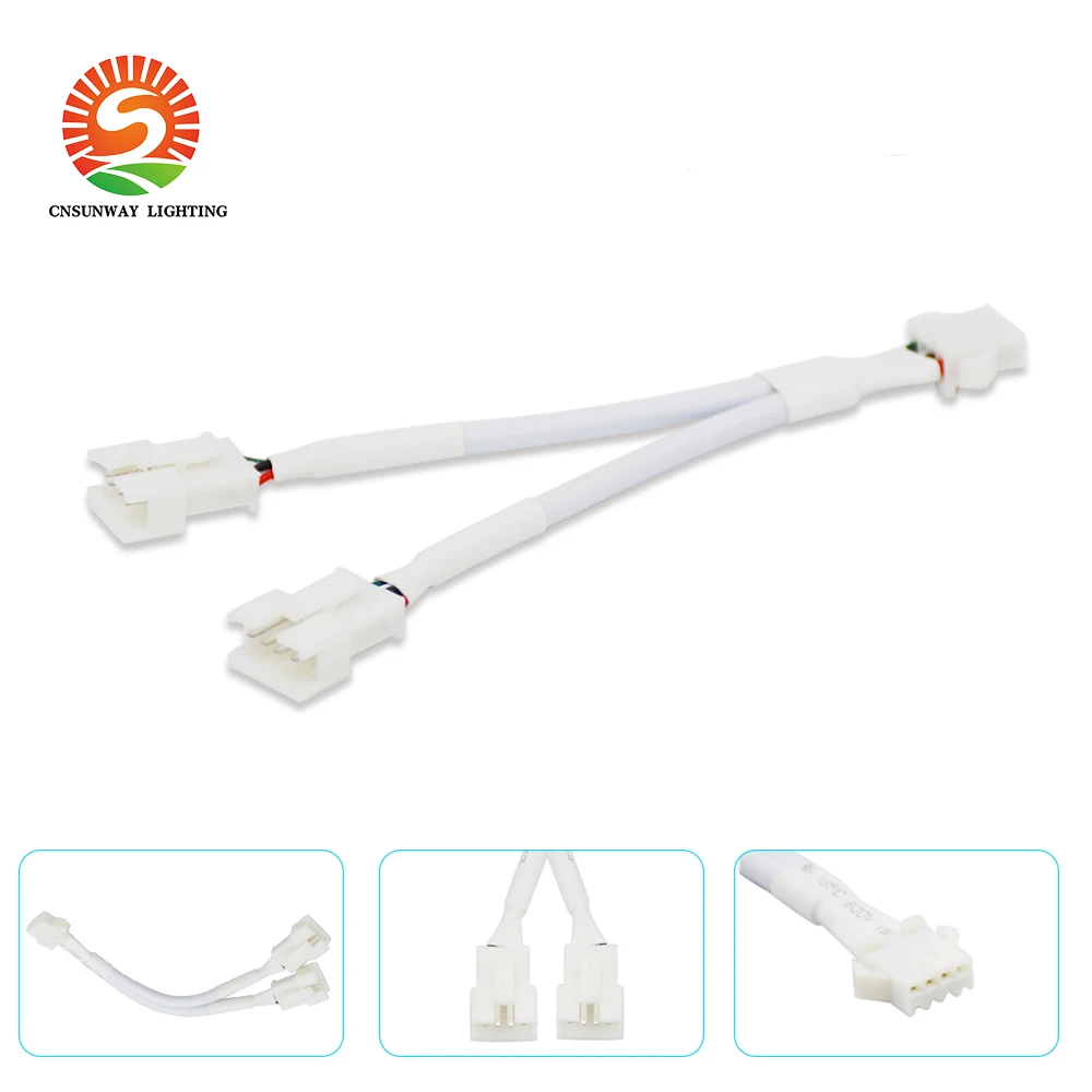 

2 IN 1 4pin LED Strip Connectors Male And Female 4pin needle Plug power Splitter Cable for 5050 RGB LED Strip light 12V 24V