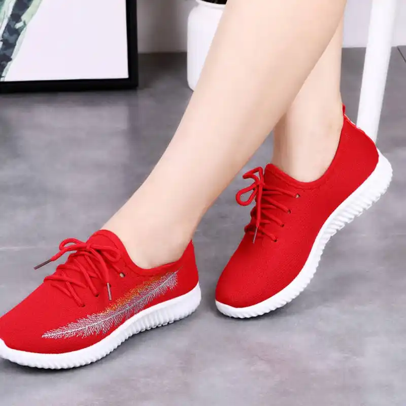 red gym shoes womens