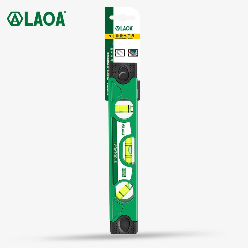 LAOA 고정밀 스피릿 레벨 마그네틱 레버 버블, 녹슬지 않는 수평 수직 크로스 앵글 게이지 파인더, 230mm