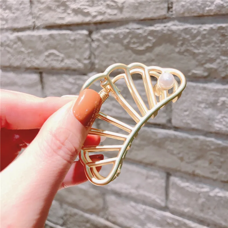 Korea Style Girl Hair Pins Dumb Gold Simple Geometric Star Flower Cat Hollow Hair Clips for Women Fashion Hair Accessories - Цвет: 5