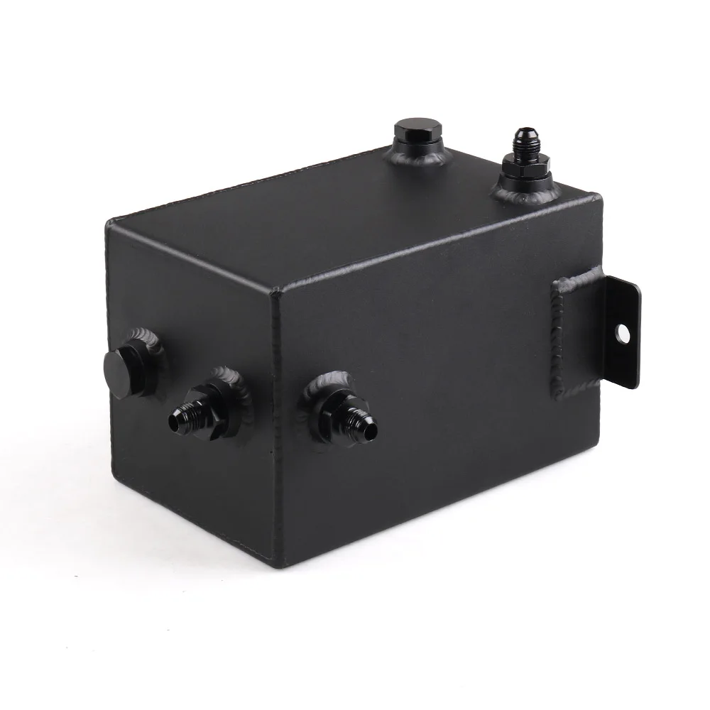 Racing Car Fuel Surge Tank Aluminum 3L 3 Litre Swirl Pot System Universal Black