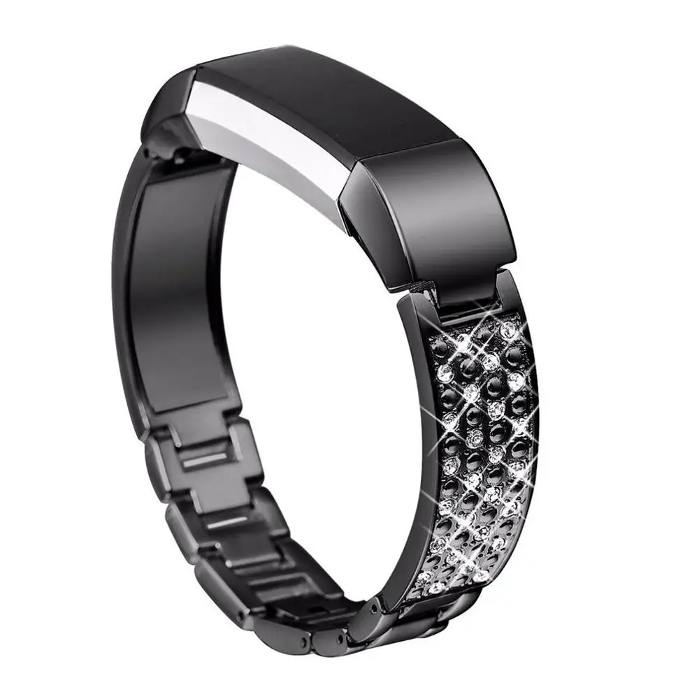 Для Fitbit Alta HR универсальный браслет с алмазным металлическим ремешком из нержавеющей стали плетеный Магнитный адсорбционный ремешок
