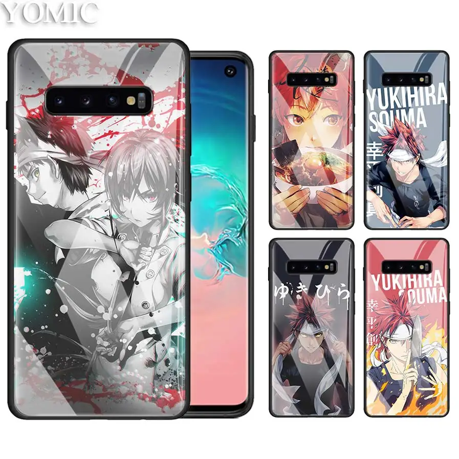 

Shokugeki no Soma Case for Samsung Galaxy A50 A30 S10e S9 S8 S10 Plus Note 9 10 Black TPU + Tempered Glass Phone Cover Bag