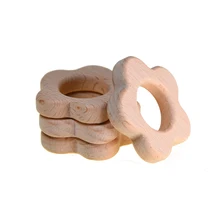 Best Price 1pcs Cartoon Flower Shape Eco-friendly Beech Wooden Teether Ring Physical Polished Wood Baby Teether Best Price 1pcs Cartoon Flower Shape Eco-friendly Beech Wooden Teether Ring Physical Polished Wood Baby Teether