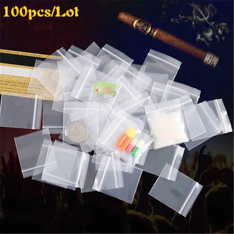

100Pcs High Quality 20 Wires Small Ziplock Bags Thicken Plastic Packaging Bags Small Plastic Zipper Bag Transparent Poly Bag